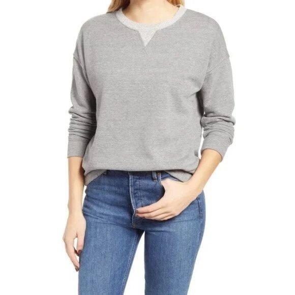 Everleigh Charcoal Heather Gray Crewneck Sweatshirt - Picture 1 of 4